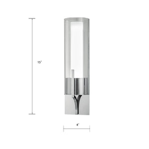 Atlas Slope 15'' High Integrated LED Sconce - Modern Glass Diffuser for Stylish Ambient Lighting Solutions Chrome WL11145-CH