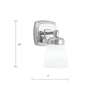 Atlas Soft Square 1-Light Wall Sconce - Polished Chrome, Transitional Design for Hallways & Living Spaces WL11146-CH