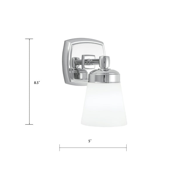 Atlas Soft Square 1-Light Wall Sconce - Polished Chrome, Transitional Design for Hallways & Living Spaces WL11146-CH
