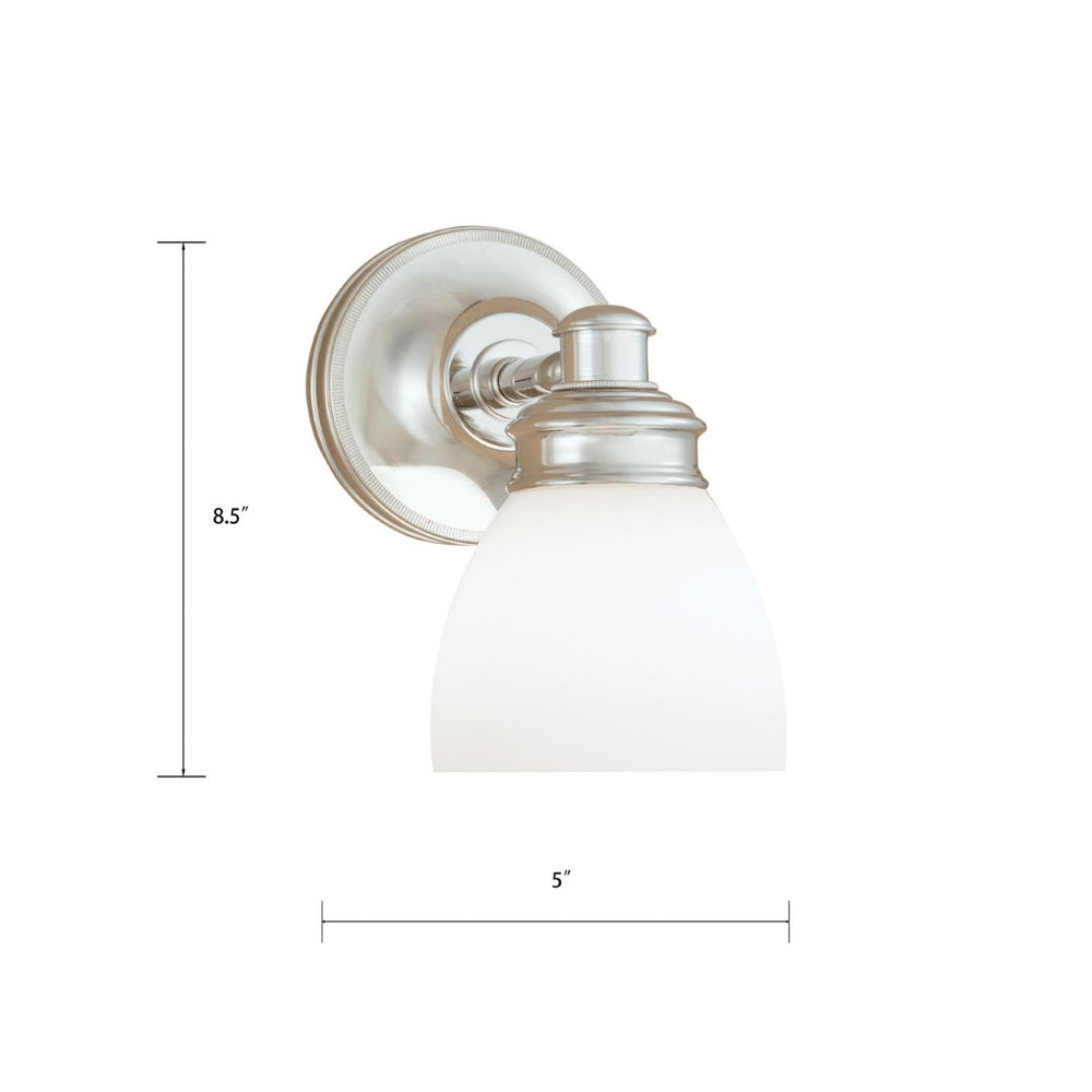 Atlas Spencer 8.5" High Chrome 1-Light Sconce - Elegant Bell Shade, Classic Style for Hallways & Bedrooms WL11147-CH