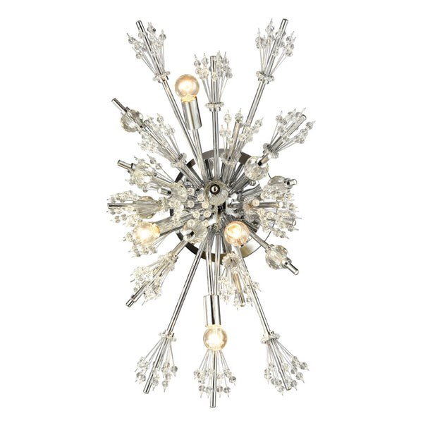 Atlas Starburst 26'' High 4-Light Sconce - Dramatic Elegance with Crystal Accents for Modern Interiors Polished Chrome WL11148-CH