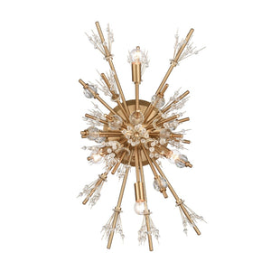 Atlas Starburst 26'' High 4-Light Sconce - Dramatic Elegance with Crystal Accents for Modern Interiors Satin Brass WL11148-GD