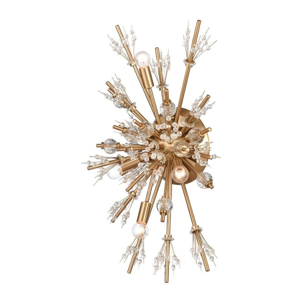 Atlas Starburst 26'' High 4-Light Sconce - Dramatic Elegance with Crystal Accents for Modern Interiors Satin Brass WL11148-GD