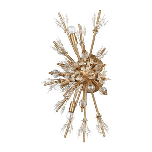 Atlas Starburst 26'' High 4-Light Sconce - Dramatic Elegance with Crystal Accents for Modern Interiors Satin Brass WL11148-GD