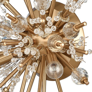 Atlas Starburst 26'' High 4-Light Sconce - Dramatic Elegance with Crystal Accents for Modern Interiors Satin Brass WL11148-GD