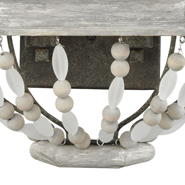 Atlas Summerton 16'' High 2-Light Sconce - Coastal Elegance with Graywash Finish & Rustic Bead Details WL11153-GY