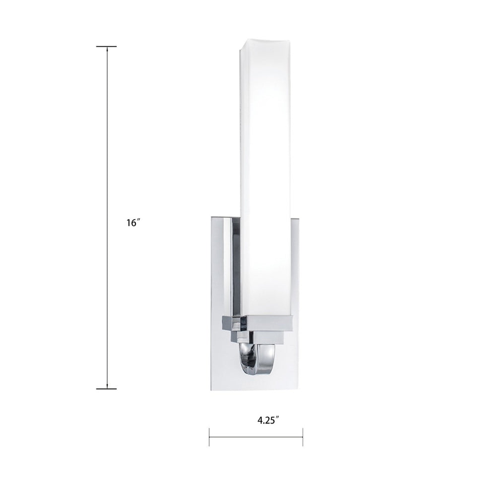 Atlas Tetris 16-Inch High Integrated LED Sconce - Modern Wall Light with Layered Geometry & Soft Glow Chrome WL11156-CH