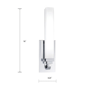 Atlas Tetris 16-Inch High Integrated LED Sconce - Modern Wall Light with Layered Geometry & Soft Glow Chrome WL11156-CH
