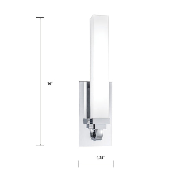 Atlas Tetris 16-Inch High Integrated LED Sconce - Modern Wall Light with Layered Geometry & Soft Glow Chrome WL11156-CH