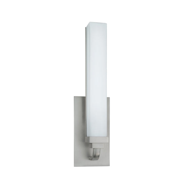 Atlas Tetris 16-Inch High Integrated LED Sconce - Modern Wall Light with Layered Geometry & Soft Glow Brushed Nickel WL11156-NK