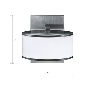 Atlas Timbale Integrated LED Sconce by Michael Wolk - Modern Drum Shade for Elegant Ambient Illumination Brushed Aluminum 7'' WL11158-SV