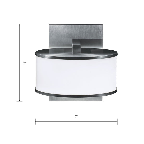 Atlas Timbale Integrated LED Sconce by Michael Wolk - Modern Drum Shade for Elegant Ambient Illumination Brushed Aluminum 7'' WL11158-SV