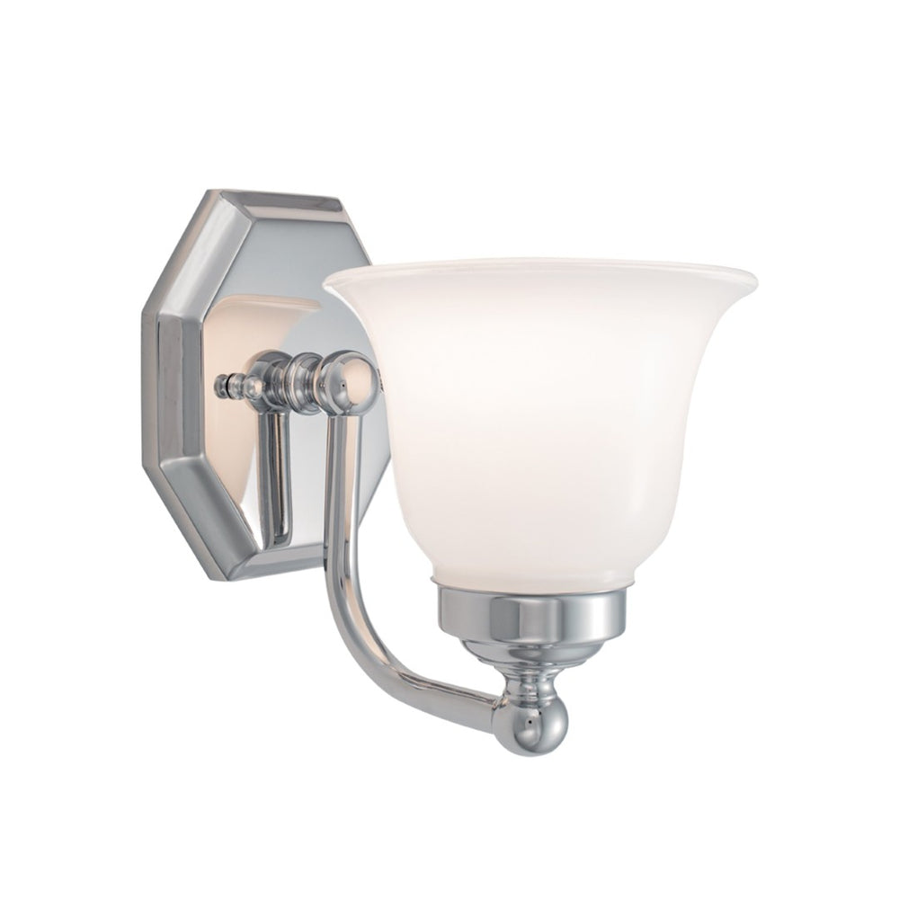 Atlas Trevi 7'' High 1-Light Wall Sconce - Elegant Chrome Finish, Bell Glass Shade for Ambient Lighting WL11161-CH1