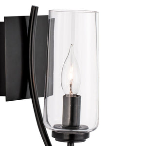 Atlas Tulip 1-Light Sconce - Elegant Mid-Century Design with Sculptural Glass Shade for Modern Spaces Acid Dipped Black WL11163-BK