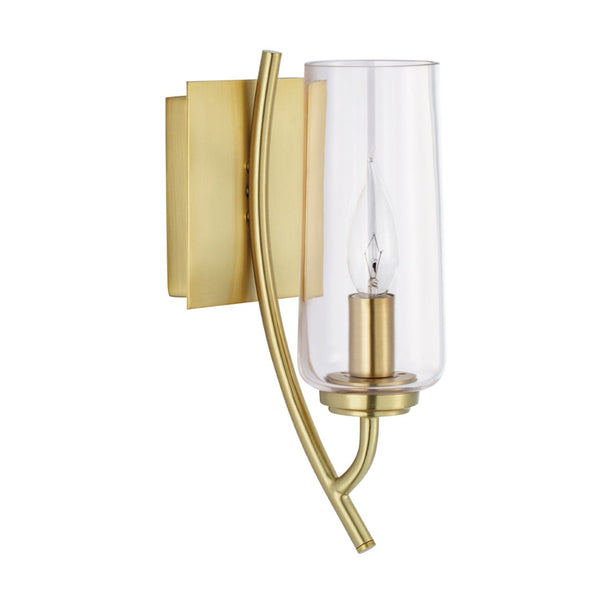 Atlas Tulip 1-Light Sconce - Elegant Mid-Century Design with Sculptural Glass Shade for Modern Spaces Satin Brass WL11163-BS