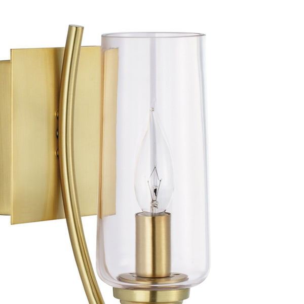 Atlas Tulip 1-Light Sconce - Elegant Mid-Century Design with Sculptural Glass Shade for Modern Spaces Satin Brass WL11163-BS