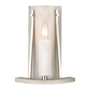 Atlas White Stone 12" High 1-Light Sconce - Elegant Polished Nickel & Oak Accent for Modern Interiors WL11169-NK