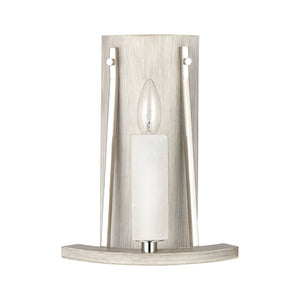 Atlas White Stone 12" High 1-Light Sconce - Elegant Polished Nickel & Oak Accent for Modern Interiors WL11169-NK