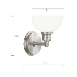 Atlas Whitman 1-Light Wall Sconce - Classic Elegance for Hallways, Bedrooms, and Entryways Lighting Brushed Nickel WL11170-NK1