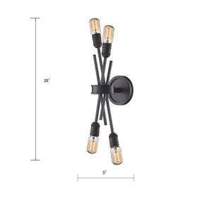 Atlas Xenia 20-Inch High 4-Light Wall Sconce - Adjustable Modern Design for Stylish Indoor Lighting Oil Rubbed Bronze 5'' WL11173-BZ