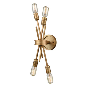 Atlas Xenia 20-Inch High 4-Light Wall Sconce - Adjustable Modern Design for Stylish Indoor Lighting Matte Gold 5'' WL11173-GD