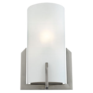 Atlas Zenith 12'' High 1-Light Wall Sconce - Sleek Brushed Nickel with Frosted Glass for Modern Spaces WL11176-NK
