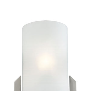 Atlas Zenith 12'' High 1-Light Wall Sconce - Sleek Brushed Nickel with Frosted Glass for Modern Spaces WL11176-NK