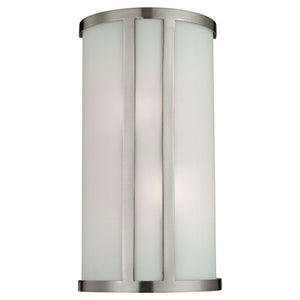 Atlas Zenith 14'' 2-Light Wall Sconce - Modern Brushed Nickel Fixture with Frosted Glass for Elegant Illumination WL11177-NK