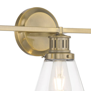 Atlas Alden 2-Light Vanity Light Fixture - Timeless Transitional Design with Elegant Glass Shades Antique Brass Clear 26'' WL11179-BS