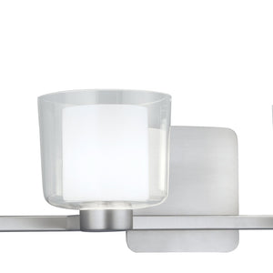 Atlas Alexus 34'' Wide 4-Light Vanity Fixture - Elegant Brushed Nickel with Two-Tone Glass Shades WL11180-NK