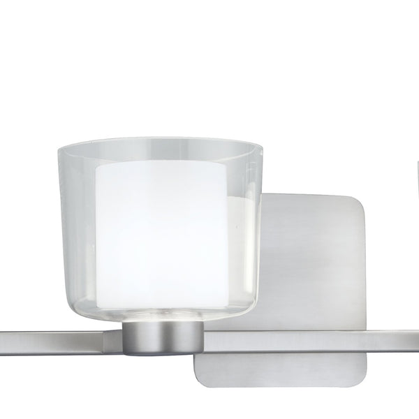 Atlas Alexus 34'' Wide 4-Light Vanity Fixture - Elegant Brushed Nickel with Two-Tone Glass Shades WL11180-NK