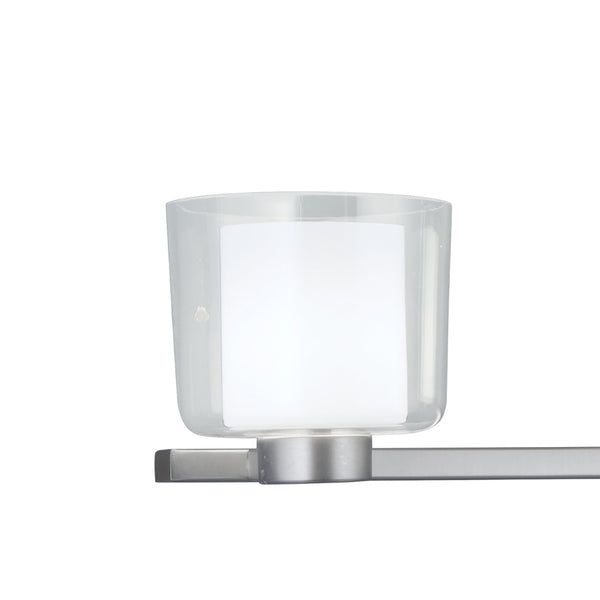 Atlas Alexus 34'' Wide 4-Light Vanity Fixture - Elegant Brushed Nickel with Two-Tone Glass Shades WL11180-NK