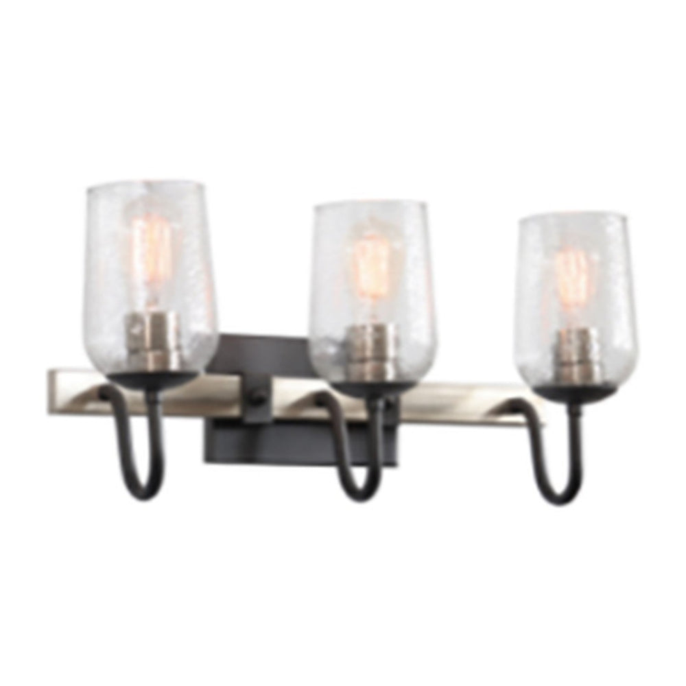 Atlas Blakely 1-Light Vanity Light Fixture - Stylish Glass Shade & Brushed Nickel Finish for Bathrooms Blakely 10.5'' High 3-Light Vanity Light WL11185-BK