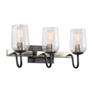 Atlas Blakely 1-Light Vanity Light Fixture - Stylish Glass Shade & Brushed Nickel Finish for Bathrooms Blakely 10.5'' High 3-Light Vanity Light WL11185-BK