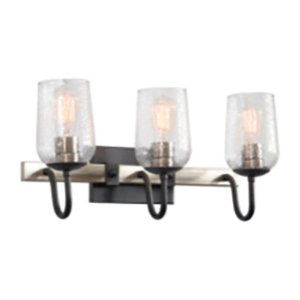Atlas Blakely 1-Light Vanity Light Fixture - Stylish Glass Shade & Brushed Nickel Finish for Bathrooms Blakely 10.5'' High 3-Light Vanity Light WL11185-BK