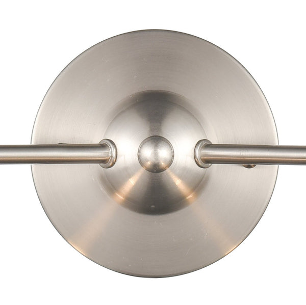 Atlas Astoria 2-Light Vanity Light Fixture with Clear Glass Globes for Midcentury Modern Bathroom Style Brushed Nickel WL11186-NK