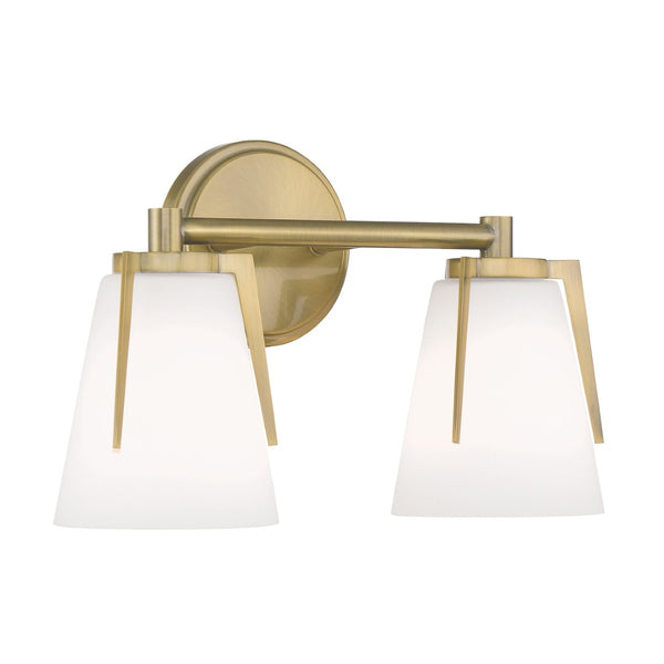 Atlas Allure 13.75'' Wide 2-Light Vanity Light - Art Deco Style with Antique Brass Finish for Elegant Spaces WL11187-BS