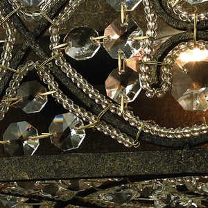 Atlas Amherst 2-Light Vanity Light Fixture – Elegant Crystal Accents & Modern Wrought-Iron Design Antique Bronze 14'' WL11188-BZ