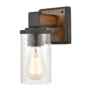 Atlas Annenberg 1-Light Wall Sconce - Rustic Industrial Charm with Seeded Glass for Any Space Distressed Black 4.5'' WL11189-BK