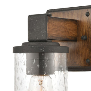 Atlas Annenberg 1-Light Wall Sconce - Rustic Industrial Charm with Seeded Glass for Any Space Distressed Black 4.5'' WL11189-BK