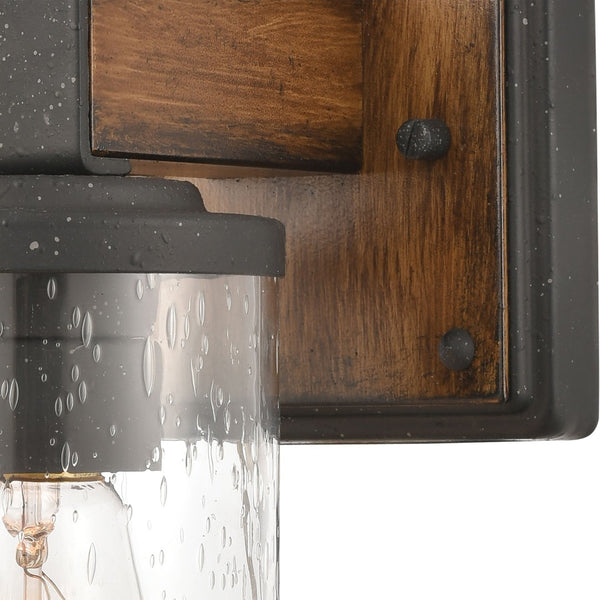 Atlas Annenberg 1-Light Wall Sconce - Rustic Industrial Charm with Seeded Glass for Any Space Distressed Black 4.5'' WL11189-BK