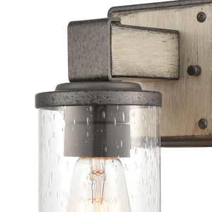 Atlas Annenberg 1-Light Wall Sconce - Rustic Industrial Charm with Seeded Glass for Any Space Anvil Iron WL11189-GY