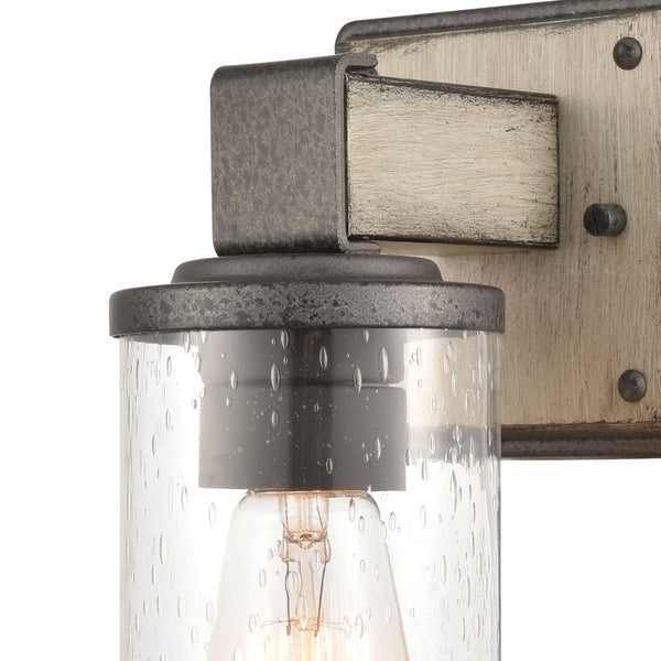 Atlas Annenberg 1-Light Wall Sconce - Rustic Industrial Charm with Seeded Glass for Any Space Anvil Iron WL11189-GY