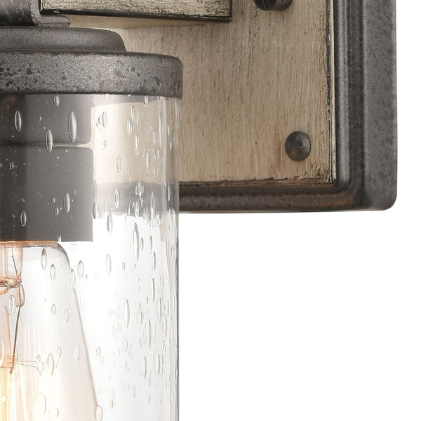Atlas Annenberg 1-Light Wall Sconce - Rustic Industrial Charm with Seeded Glass for Any Space Anvil Iron WL11189-GY