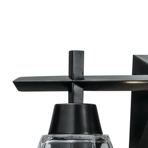 Atlas Arctic 12.4'' Wide 2-Light Vanity Light - Modern Geometric Design for Bright Bathroom Illumination Acid Dipped Black WL11190-BK