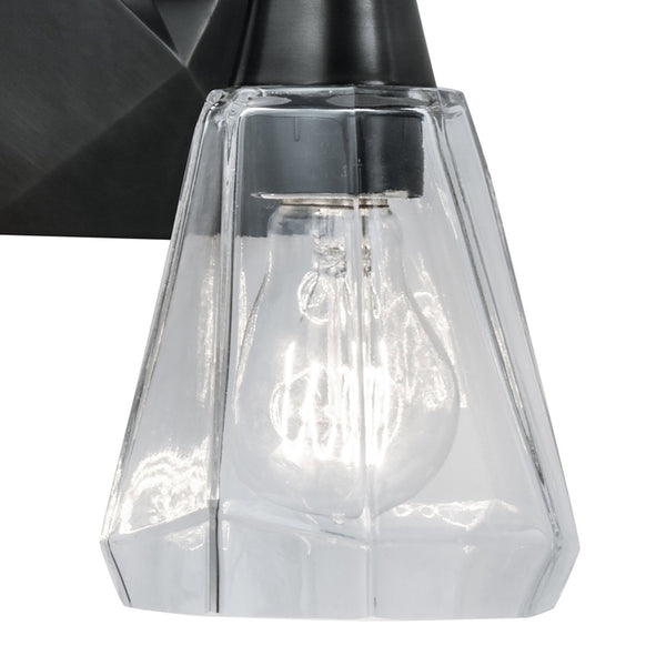 Atlas Arctic 12.4'' Wide 2-Light Vanity Light - Modern Geometric Design for Bright Bathroom Illumination Acid Dipped Black WL11190-BK