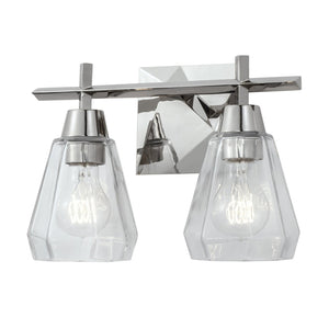 Atlas Arctic 12.4'' Wide 2-Light Vanity Light - Modern Geometric Design for Bright Bathroom Illumination Polished Nickel WL11190-NK