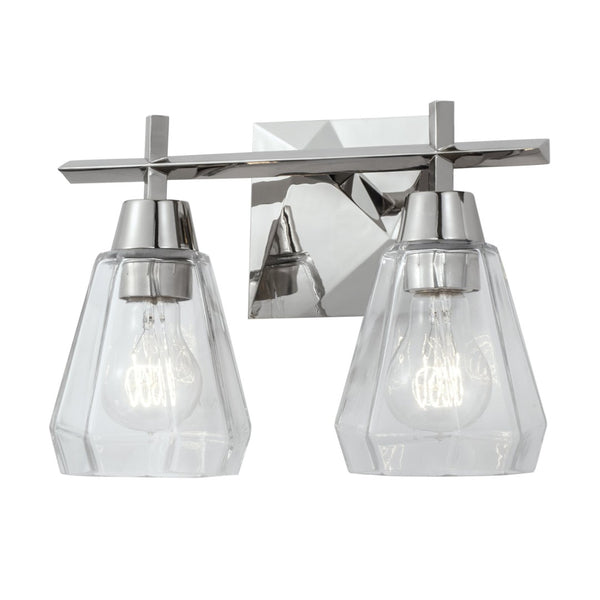 Atlas Arctic 12.4'' Wide 2-Light Vanity Light - Modern Geometric Design for Bright Bathroom Illumination Polished Nickel WL11190-NK