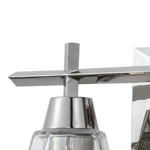 Atlas Arctic 12.4'' Wide 2-Light Vanity Light - Modern Geometric Design for Bright Bathroom Illumination Polished Nickel WL11190-NK