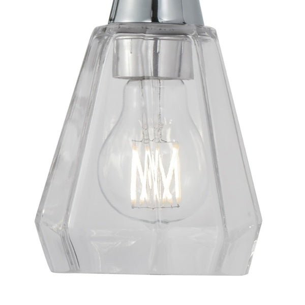 Atlas Arctic 3-Light Modern Vanity Light Fixture - Polished Nickel with Faceted Glass Shades, 20" Wide WL11191-NK